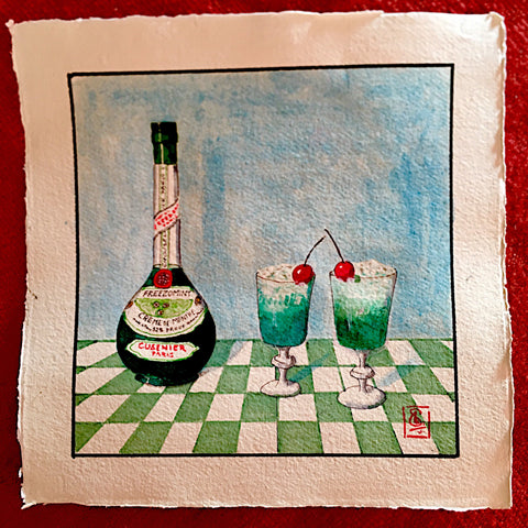 12.  Creme de Menthe frappee  2019 (No.129) Framed