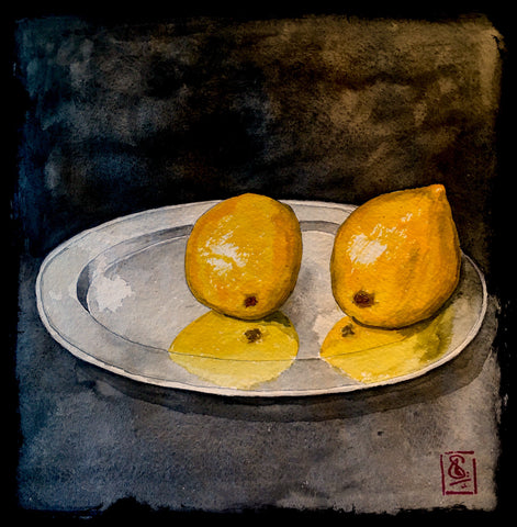 4. Lemons on a Silver Plate 2018 (No.8) FRAMED